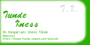 tunde kness business card